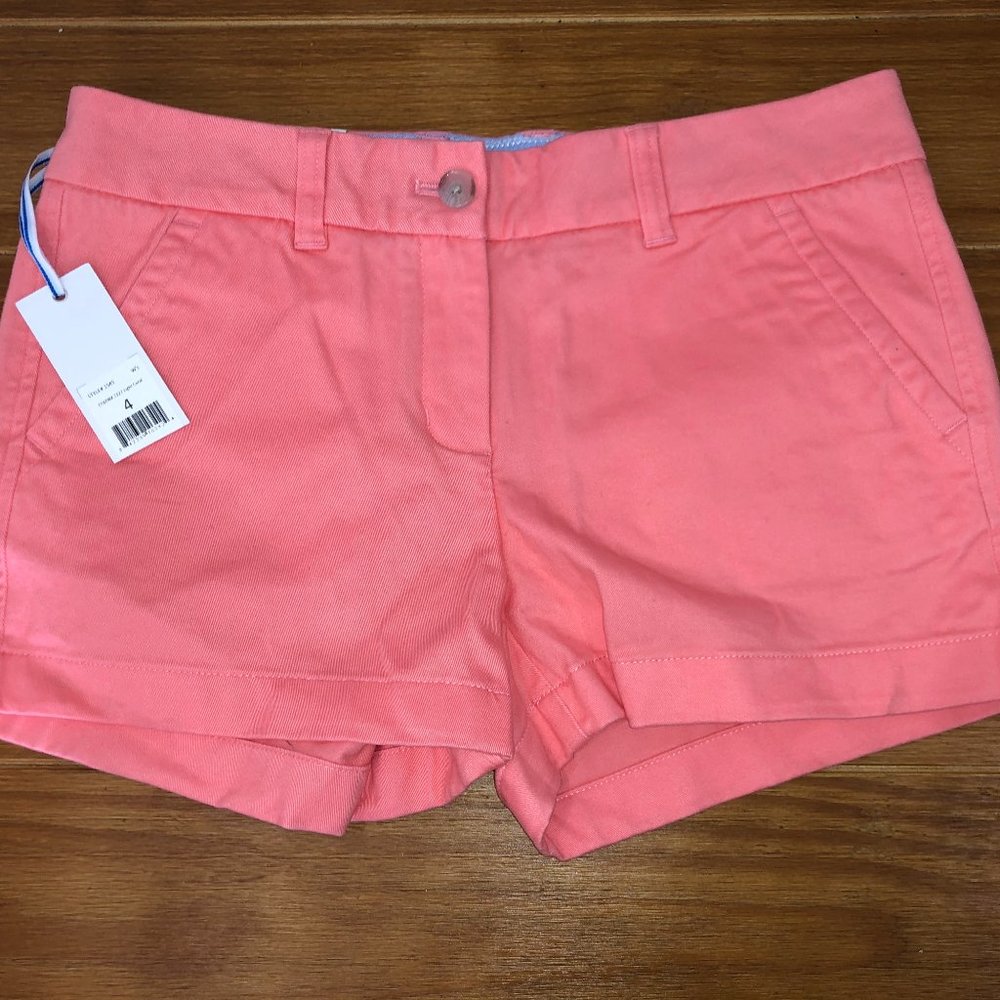 Size 4 SouthernTide Light Coral  3INCH LEAH SHORT